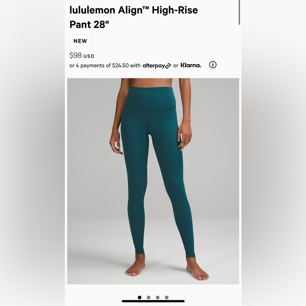 Green Jasper lululemon align leggings 25” inseam